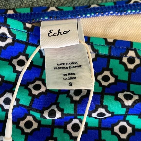 NWT Echo Womens Side Tie Printed Beachwear Swim Bottom and Top Sz. Small - Picture 5 of 10